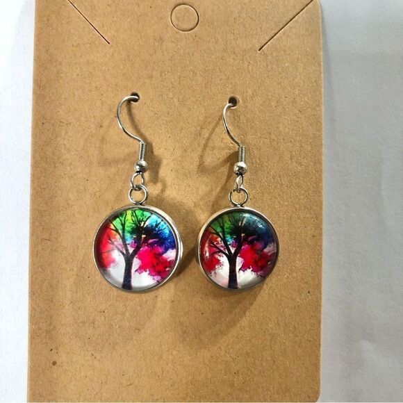 Tree of Life Dangle Hook Earrings (A)109 - Picture 4 of 6